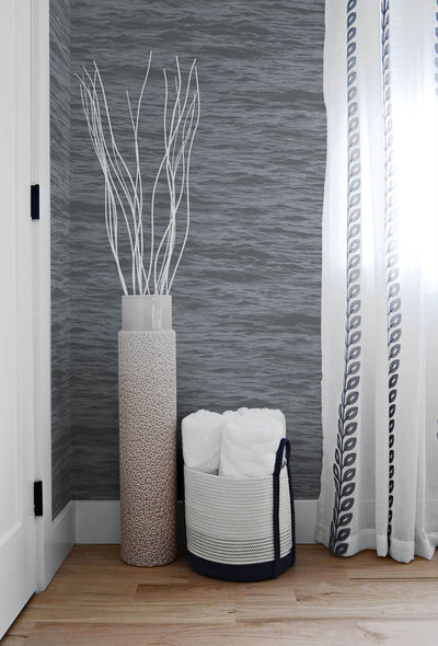 product image for Serene Sea Peel-and-Stick Wallpaper in Cove Grey by NextWall 72