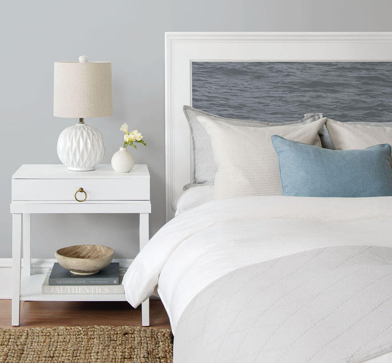 media image for Serene Sea Peel-and-Stick Wallpaper in Cove Grey by NextWall 261
