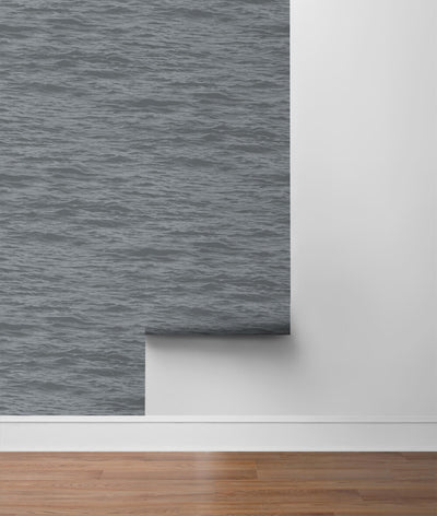 product image for Serene Sea Peel-and-Stick Wallpaper in Cove Grey by NextWall 57