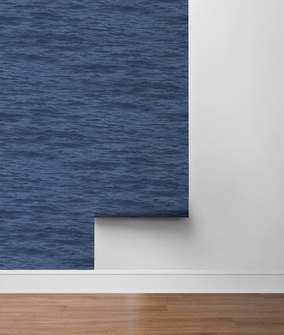 product image for Serene Sea Peel-and-Stick Wallpaper in Denim Blue by NextWall 46
