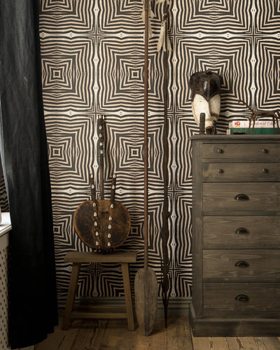product image for Serengeti Wallpaper in Black and Taupe from the Wallpaper Compendium Collection by Mind the Gap 70