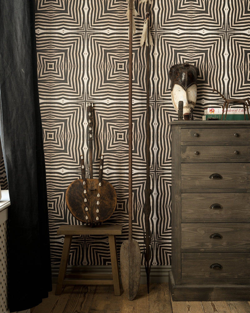 media image for Serengeti Wallpaper in Black and Taupe from the Wallpaper Compendium Collection by Mind the Gap 247