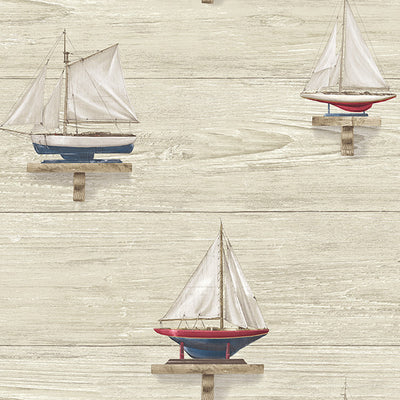 product image of sample set sail beige wood wallpaper from the seaside living collection by brewster home fashions 1 597
