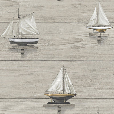 product image of Set Sail Grey Wood Wallpaper from the Seaside Living Collection by Brewster Home Fashions 546