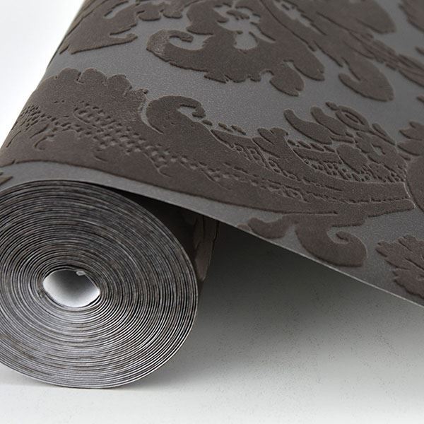media image for Shadow Damask Wallpaper in Brown from the Moonlight Collection by Brewster Home Fashions 267