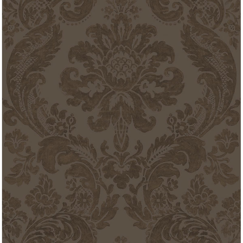 media image for sample shadow damask wallpaper in brown from the moonlight collection by brewster home fashions 1 249
