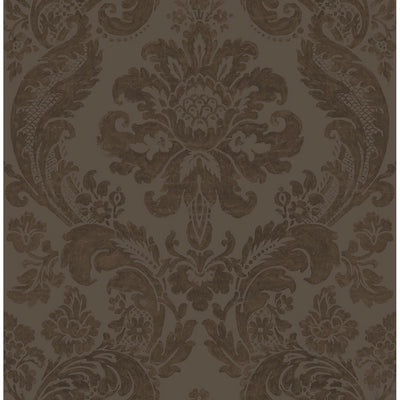 product image of Shadow Damask Wallpaper in Brown from the Moonlight Collection by Brewster Home Fashions 582