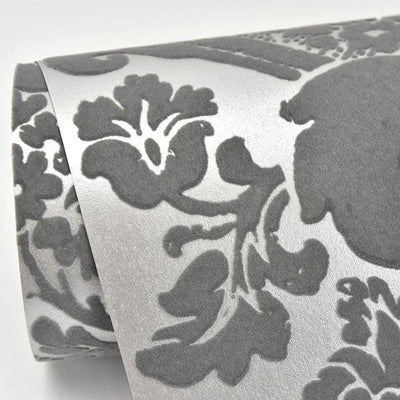 product image for Shadow Damask Wallpaper in Grey from the Moonlight Collection by Brewster Home Fashions 49