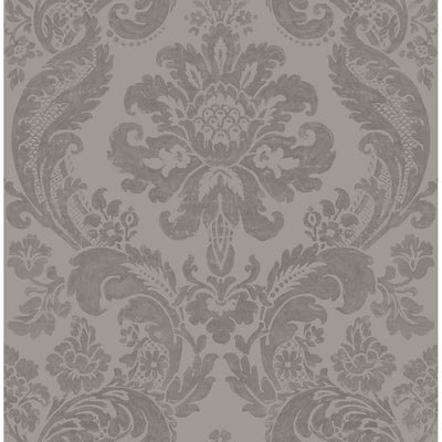 product image of sample shadow damask wallpaper in grey from the moonlight collection by brewster home fashions 1 515