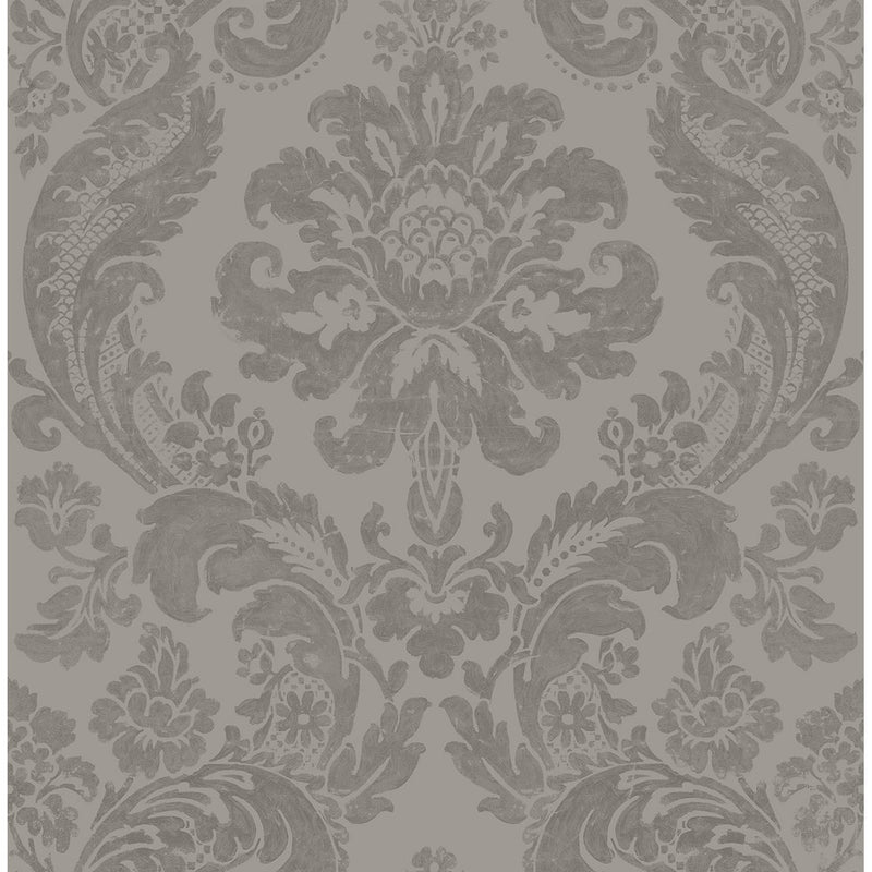media image for sample shadow damask wallpaper in grey from the moonlight collection by brewster home fashions 1 270