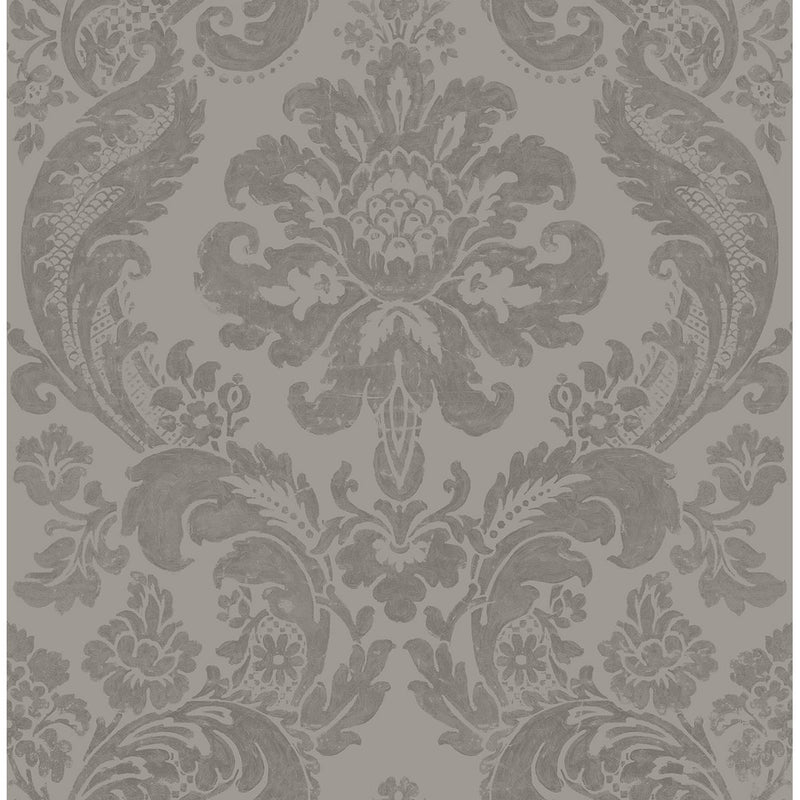 media image for sample shadow damask wallpaper in grey from the moonlight collection by brewster home fashions 1 270