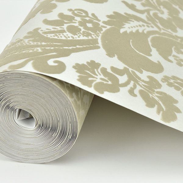 media image for Shadow Damask Wallpaper in Khaki from the Moonlight Collection by Brewster Home Fashions 231