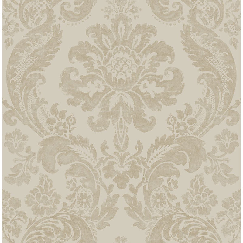 media image for Shadow Damask Wallpaper in Khaki from the Moonlight Collection by Brewster Home Fashions 289