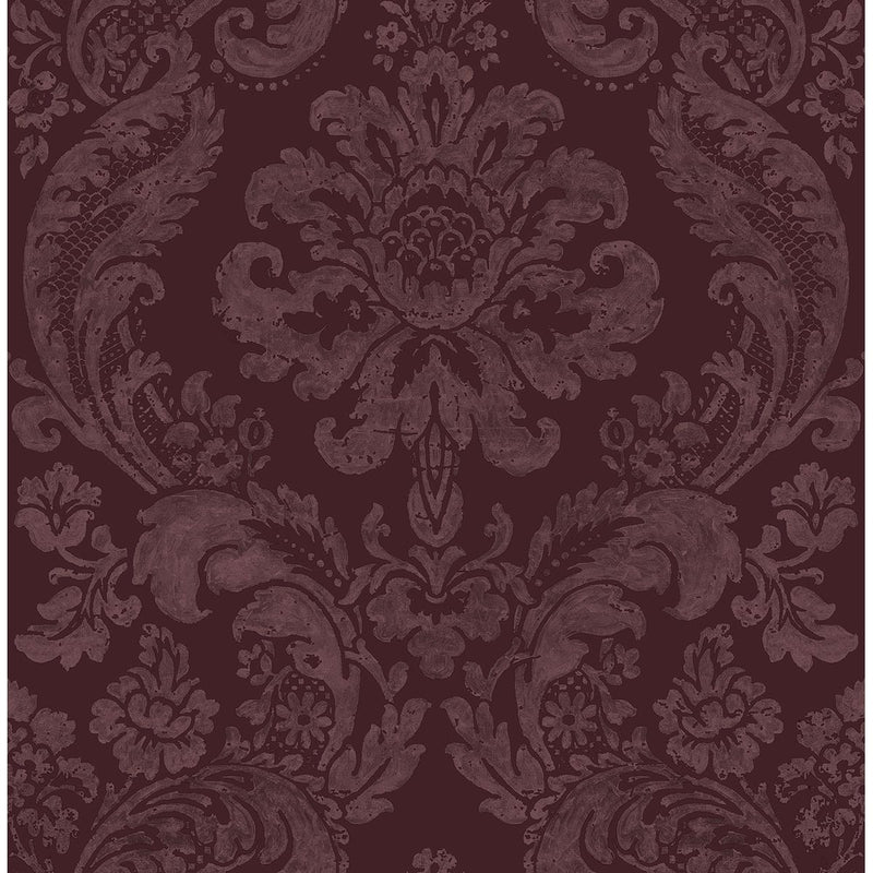 media image for Shadow Damask Wallpaper in Merlot from the Moonlight Collection by Brewster Home Fashions 258
