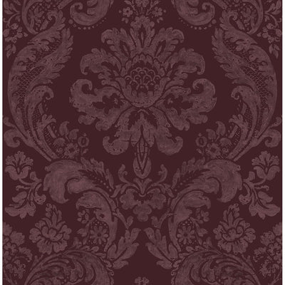 product image of sample shadow damask wallpaper in merlot from the moonlight collection by brewster home fashions 1 559