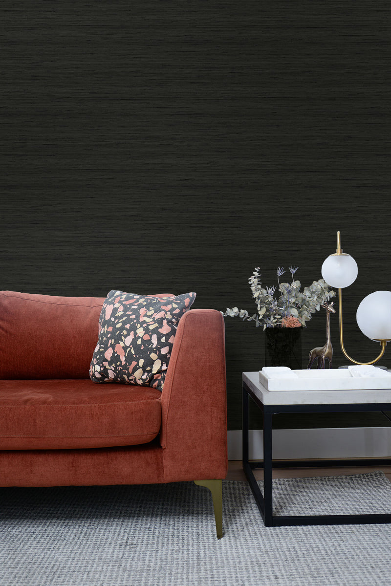 media image for Shantung Silk Wallpaper in Blacksmith from the More Textures Collection by Seabrook Wallcoverings 279