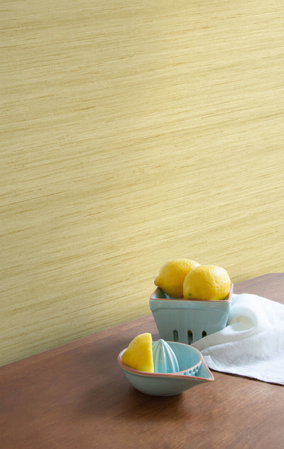 product image for Shantung Silk Wallpaper in Lemon Zest from the More Textures Collection by Seabrook Wallcoverings 0