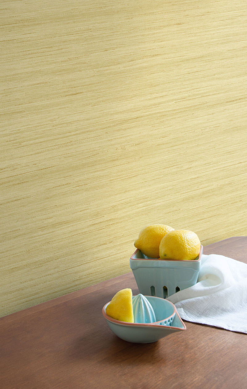 media image for Shantung Silk Wallpaper in Lemon Zest from the More Textures Collection by Seabrook Wallcoverings 276