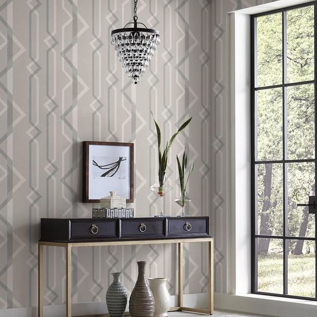 media image for Shape Shifter Wallpaper in Dark Beige from the Geometric Resource Collection by York Wallcoverings 25