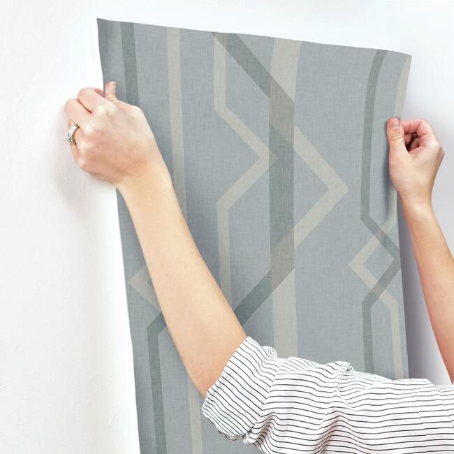 media image for Shape Shifter Wallpaper in Denim from the Geometric Resource Collection by York Wallcoverings 25