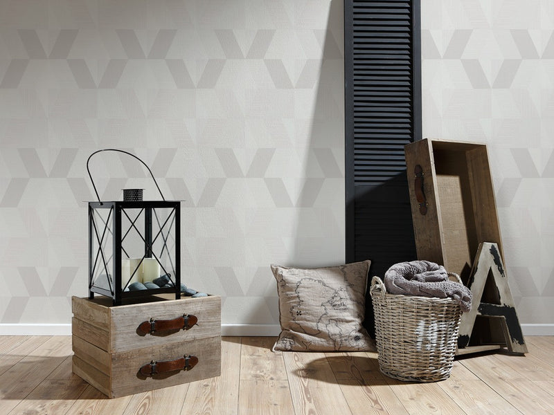 media image for Shapes and Stripes Wallpaper in Ivory design by BD Wall 253