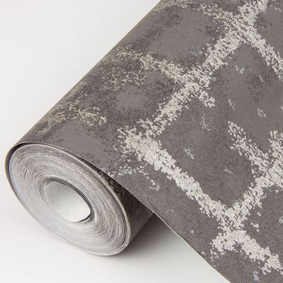 product image for Shea Distressed Geometric Wallpaper in Charcoal from the Scott Living Collection by Brewster Home Fashions 39