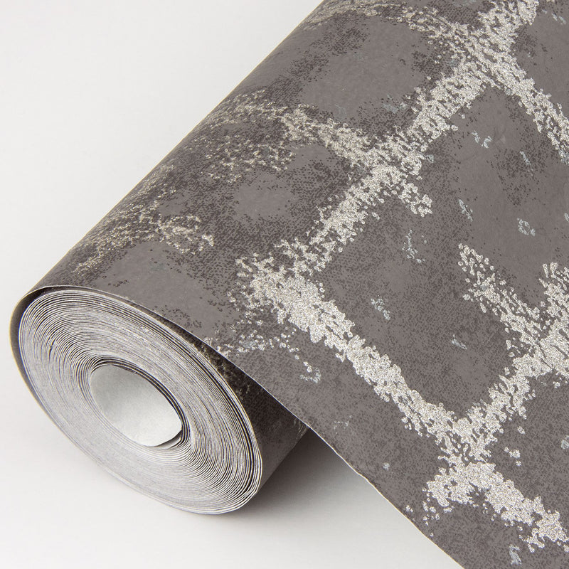 media image for Shea Distressed Geometric Wallpaper in Charcoal from the Scott Living Collection by Brewster Home Fashions 295