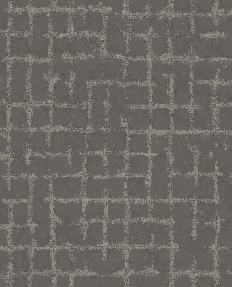 media image for sample shea distressed geometric wallpaper in charcoal from the scott living collection by brewster home fashions 1 260
