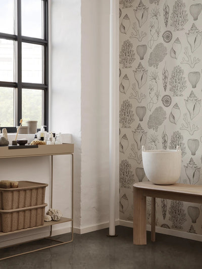 product image for Shells Wallpaper in Off-White by Katie Scott for Ferm Living 89