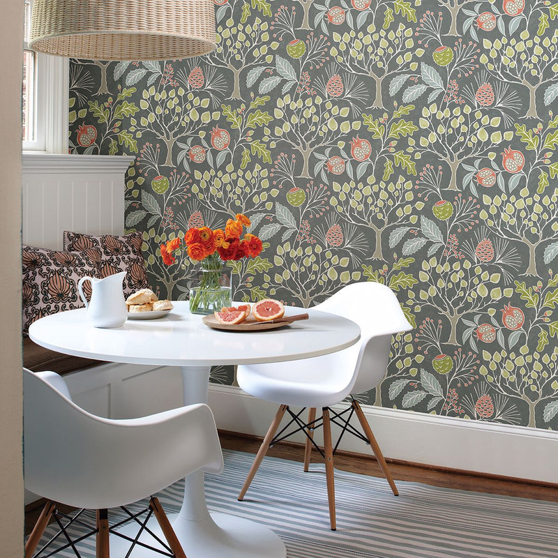 media image for Shiloh Botanical Wallpaper in Grey from the Bluebell Collection by Brewster Home Fashions 270