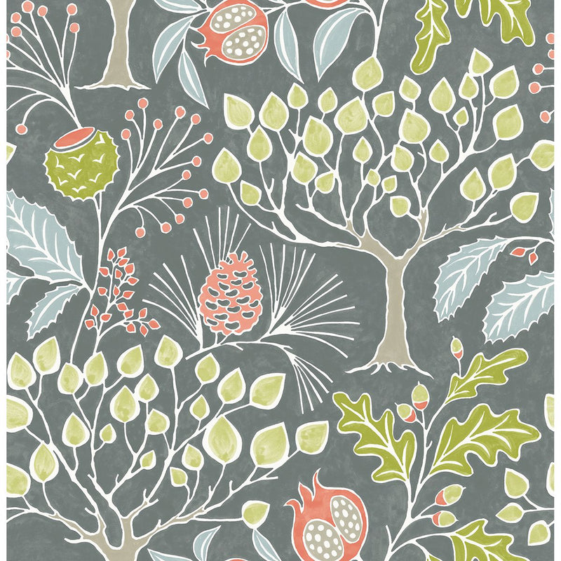 media image for Shiloh Botanical Wallpaper in Grey from the Bluebell Collection by Brewster Home Fashions 28