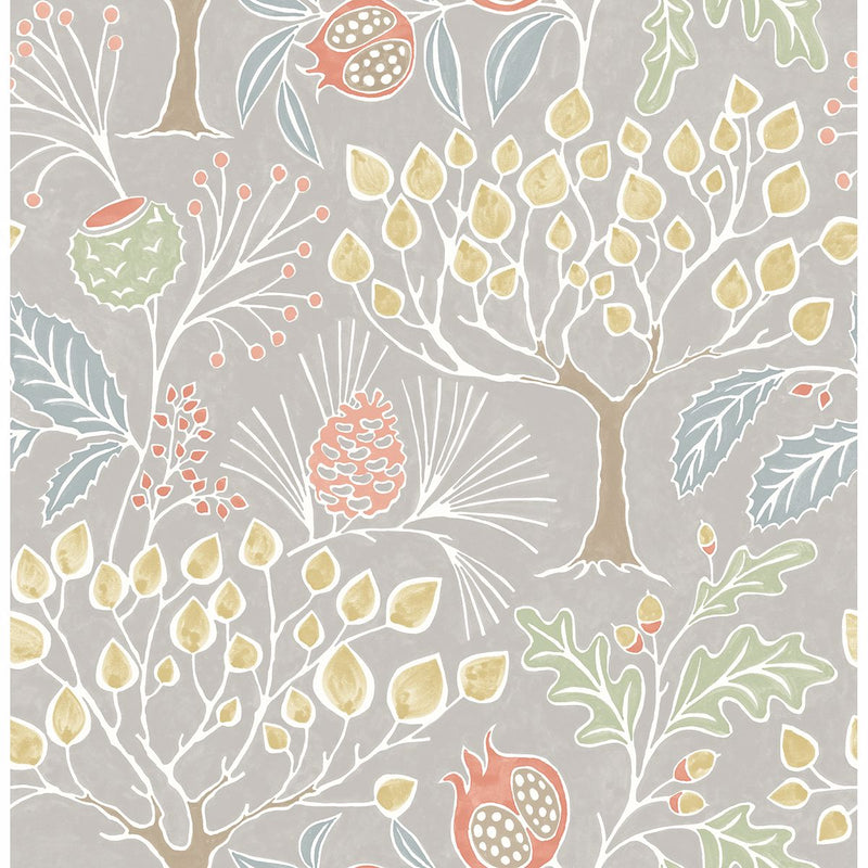 media image for sample shiloh botanical wallpaper in light grey from the bluebell collection by brewster home fashions 1 270