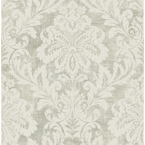 media image for sample shimmer damask wallpaper in grey by seabrook wallcoverings 1 266