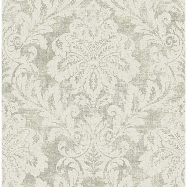 media image for Shimmer Damask Wallpaper in Grey by Seabrook Wallcoverings 291
