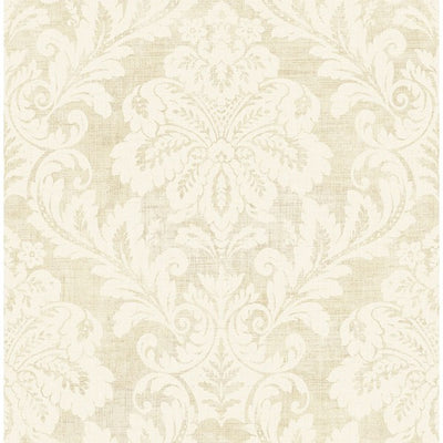 product image for Shimmer Damask Wallpaper in Ivory and Grey by Seabrook Wallcoverings 64