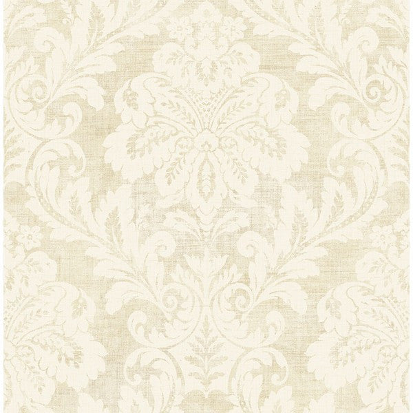 media image for Shimmer Damask Wallpaper in Ivory and Grey by Seabrook Wallcoverings 293