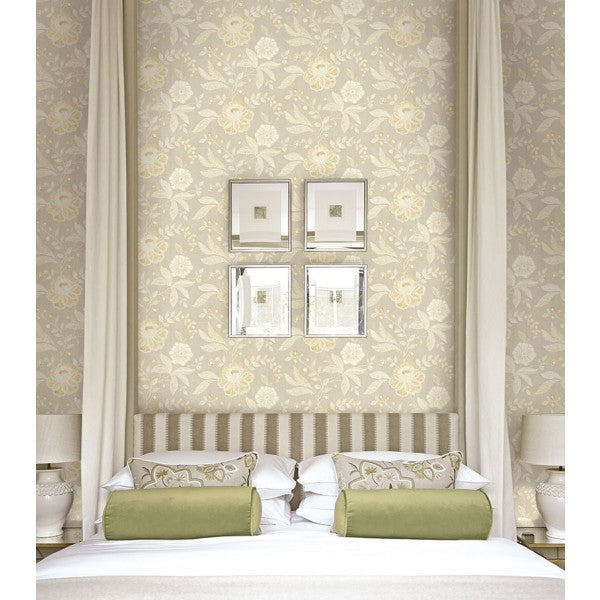 media image for Shimmer Floral Wallpaper by Seabrook Wallcoverings 251