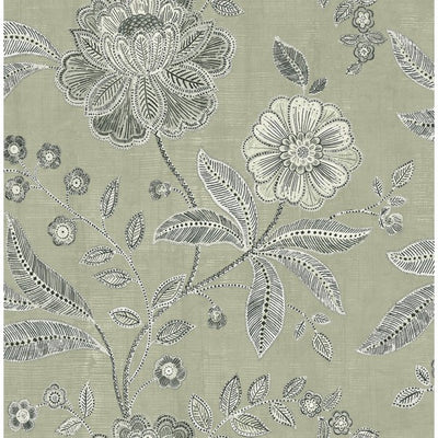 product image for Shimmer Floral Wallpaper in Grey and Black by Seabrook Wallcoverings 87