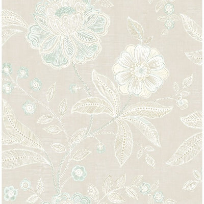 product image of sample shimmer floral wallpaper in grey and soft blue by seabrook wallcoverings 1 57