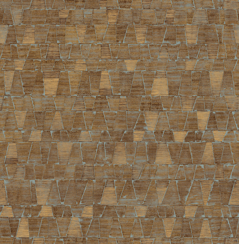 media image for Shingle Wallpaper in Bronze, Gold, and Green from the Aerial Collection by Mayflower Wallpaper 294