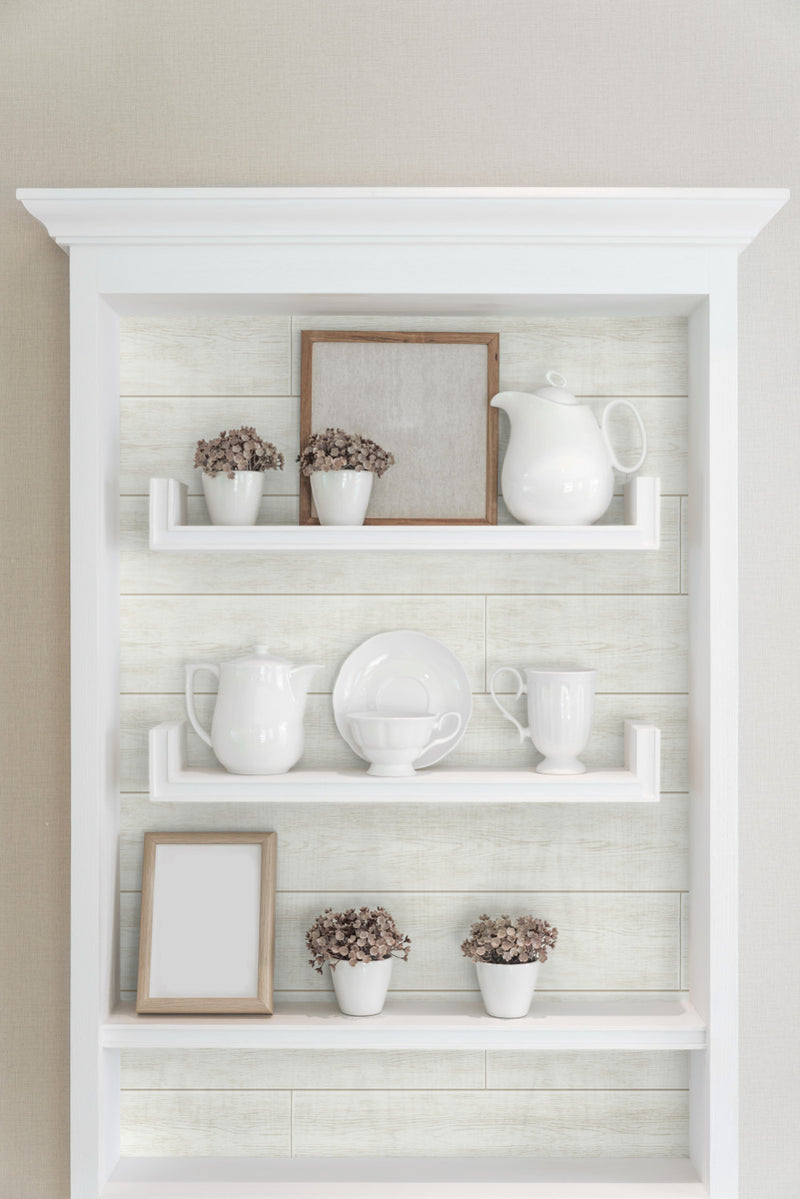 Shop Shiplap PeelandStick Wallpaper in Off White Burke Decor