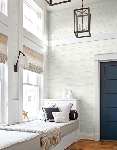product image for Shiplap Peel-and-Stick Wallpaper in Off White by NextWall 9