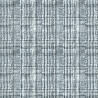 product image of Shirting Plaid Wallpaper in Blue from the Traveler Collection by Ronald Redding 563