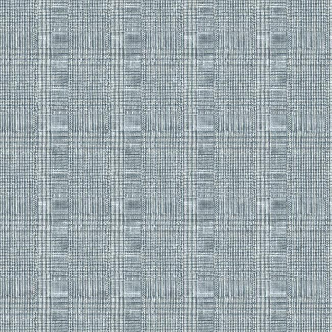 media image for Shirting Plaid Wallpaper in Blue from the Traveler Collection by Ronald Redding 289