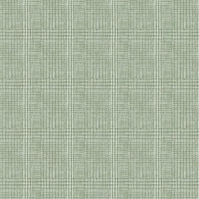 media image for Shirting Plaid Wallpaper in Green from the Traveler Collection by Ronald Redding 243