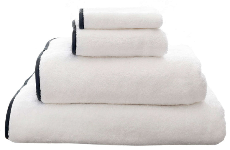 media image for signature banded white black towel by annie selke pc3145 bs 3 24