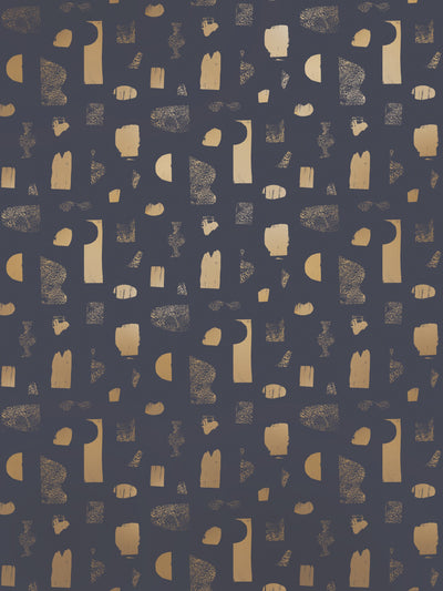 product image for Silhouettes Wallpaper in Gold and Charcoal by Thatcher Studio 84