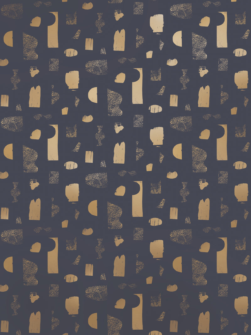 media image for Silhouettes Wallpaper in Gold and Charcoal by Thatcher Studio 224