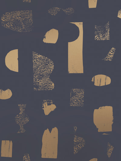 product image of sample silhouettes wallpaper in gold and charcoal by juju 1 59