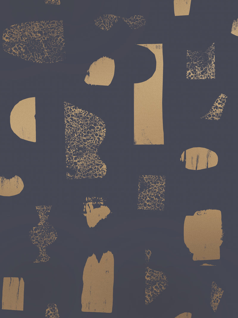 media image for sample silhouettes wallpaper in gold and charcoal by juju 1 248